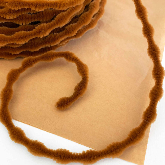 Tiny 3/8" Bump Chenille for Retro Crafts in Light Brown ~ 1 yd.